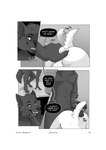 anthro backsack ball_tuft balls biped bodily_fluids border breath butt butt_grab close-up cockslap dialogue dripping duo erection genital_fluids genitals glans hand_on_butt heart_symbol humanoid_genitalia humanoid_penis male male/male male_anthro onomatopoeia open_mouth penis perineum precum precum_drip saliva slap sound_effects standing tail tail_motion tailwag teeth teeth_showing text thinking tuft white_border wiping_mouth scarfshepherd canid canine canis domestic_dog hybrid mammal wolf absurd_res comic english_text hi_res monochrome signature