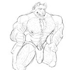 abs anthro arm_hair armpit_hair barazoku big_muscles body_hair butt chest_hair clothing genitals glans hair hairy_legs huge_muscles leg_hair male muscular nipples nude pecs penis smile solo tuft underwear vein john_wolf6 canid canine canis humanoid hybrid mammal wolf clip_studio_paint_(artwork) digital_drawing_(artwork) digital_media_(artwork) hi_res monochrome sketch
