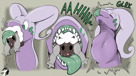 bodily_fluids body_in_mouth dripping duo fangs green_inner_mouth green_insides green_tongue licking licking_lips licking_own_lips long_neck long_tongue neck_bulge open_mouth oral_head_gulp oral_vore saliva saliva_drip saliva_on_face saliva_on_tongue saliva_string size_difference swallowing swallowing_sound_effect teeth thick_tongue tongue tongue_around_body tongue_out vore arkailart mythology nintendo pokemon bovid caprine dragon generation_6_pokemon generation_8_pokemon goo_creature goodra mammal mythological_creature mythological_scalie pokemon_(species) scalie sheep wooloo 16:9 absurd_res hi_res sequence widescreen