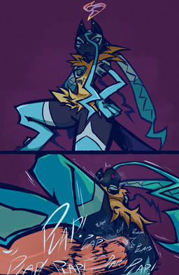 anthro anthro_focus anthro_penetrated balls black_body black_fur blue_body blue_eyes blue_fur breath digitigrade duo faceless_character faceless_human faceless_male female female_anthro female_focus female_on_human female_penetrated front_view fur genitals human_on_anthro human_penetrating human_penetrating_anthro human_penetrating_female interspecies male male/female male_human male_on_anthro male_penetrating male_penetrating_anthro male_penetrating_female penetration penile penile_penetration penis penis_in_vagina pokephilia purple_background sex simple_background tan_body tan_skin thick_thighs vaginal vaginal_penetration vulva wide_hips yellow_body yellow_fur mrguardianeye nintendo pokemon pokemon_legends_z-a canid generation_9_pokemon human mammal mega_evolution mega_lucario_z pokemon_(species) comic hi_res