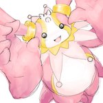 anthro beady_eyes belly long_ears looking_at_viewer pink_body ring slightly_chubby smile solo moonreachingout bandai_namco digimon cherubimon cherubimon_(good) digimon_(species) 1:1 hi_res