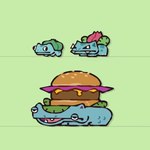 ambiguous_gender burger feral food green_background group open_mouth plant quadruped simple_background teeth trio cas_van_de_pol nintendo pokemon bulbasaur elemental_creature flora_fauna generation_1_pokemon ivysaur pokemon_(species) venusaur 1:1 2024 hi_res