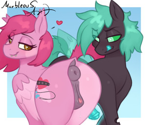 anatomically_correct anatomically_correct_anus anatomically_correct_genitalia anatomically_correct_penis anatomically_correct_vulva animal_genitalia animal_penis animal_vulva anus aroused aroused_face aroused_male aroused_smile back_wings bedroom_eyes big_butt big_clitoris black_body black_butt black_ears black_fur black_legs blue_background blue_penis blue_tongue blush bodily_fluids body_blush butt butt_blush butt_markings cheek_markings clitoris cutie_mark darkened_genitalia dripping duo equine_anus equine_clitoris equine_genitalia equine_penis equine_vulva eyebrow_through_hair eyebrows eyelashes eyelashes_through_hair facial_markings fangs feathered_wings feathers female feral fluffy fluffy_tail fur fur_markings genital_fluids genitals girthy glistening glistening_anus glistening_body glistening_butt glistening_clitoris glistening_ears glistening_eyelids glistening_eyes glistening_genitalia glistening_hair glistening_legs glistening_penis glistening_thighs glistening_tongue glowing glowing_genitalia glowing_penis gradient_background green_body green_eyes green_fur green_hair green_mane green_sclera green_tail grey_anus grey_vulva hair half-closed_eyes head_markings head_tilt heart_(marking) heart_symbol holes_in_body huge_butt innie_anus innie_vulva insect_wings leaking_precum leash leash_lover_(reimachu) leg_blush leg_markings licking licking_lips long_eyelashes long_penis long_tail looking_at_butt looking_back looking_down male mane markings markings_on_body messy messy_hair narrowed_eyes naughty_face naughty_smile paw_markings paw_symbol penis pink_body pink_butt pink_clitoris pink_ears pink_eyelids pink_fur pink_hair pink_mane pink_tail pink_thighs pink_wings plump_labia pose precum precum_drip precum_string presenting presenting_anus presenting_clitoris presenting_hindquarters presenting_penis presenting_vulva puffy_anus quadruped rear_view seductive simple_background smile smiling_at_another smiling_at_partner smirk smirking_at_another smirking_at_partner tail teeth thick_penis thick_thighs thigh_blush thigh_markings tongue tongue_out toxic_(belltheeevee) translucent translucent_hair translucent_wings turning_around turning_head vaginal_fluid_drip vaginal_fluid_string vaginal_fluids vulva wings yellow_eyes conditional_dnp marbleous friendship_is_magic hasbro my_little_pony mythology reimachu changeling_(mlp) equid equine horse mammal mythological_creature mythological_equine pegasus pony hi_res