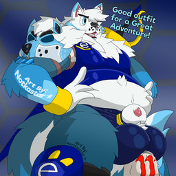 animal_genitalia animal_mask anthro balls big_balls clothing fangs fluffy genitals male mask melee_weapon monster_energy_can penis penis_poking_out pup_mask rapier sheath slightly_chubby speedo swimwear sword teeth underwear weapon wristband conditional_dnp notkastar e621 monster_energy wisp_(wispthehusky) canid canine canis domestic_dog husky mammal nordic_sled_dog spitz 1:1