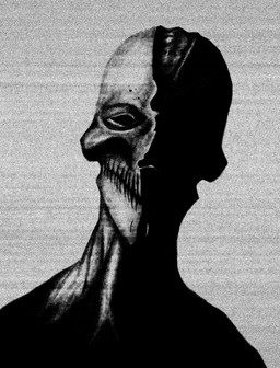 ambiguous_gender anterior_nasal_aperture biped cheekbones front_view looking_at_viewer sharp_teeth solo static teeth avargus777 scp_foundation humanoid monster monstrous_humanoid scp-966 2024 absurd_res bust_portrait graphite_(artwork) greyscale hi_res high_contrast monochrome portrait traditional_media_(artwork)