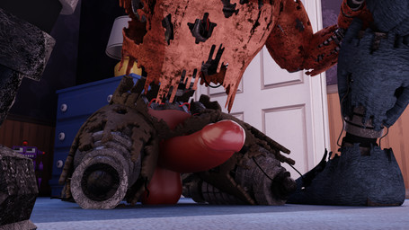 3d_background anthro balls bedroom between_legs claws container door duo erection feet fellatio furniture genitals hand_on_leg hand_on_thigh kneeling lamp looking_at_another looking_at_partner machine male male/male on_model oral penile penis sex anonymous_artist foxofnightmares five_nights_at_freddy's five_nights_at_freddy's_4 scottgames nightmare_bonnie_(fnaf) nightmare_foxy_(fnaf) animatronic canid canine fox humanoid lagomorph leporid mammal rabbit robot robot_humanoid 16:9 2023 3d_(artwork) digital_media_(artwork) hi_res mixed_media widescreen
