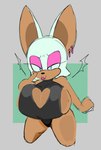 anthro big_breasts bodily_fluids breasts cleavage clothed clothing ear_piercing female huge_breasts piercing solo sweat swimwear theonehornedimp sega sonic_the_hedgehog_(series) rouge_the_bat absurd_res hi_res sketch