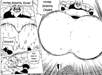 anthro balls beaten big_balls clothed clothed_anthro clothed_male clothing crush dialogue duo falling genitals gloves hair handwear huge_balls hyper hyper_balls hyper_genitalia male male_anthro muscular muscular_anthro muscular_male overweight overweight_anthro overweight_male pain speech_bubble text reagan700 canid canine mammal mouse murid murine raccoon_dog rodent tanuki black_and_white comic digital_drawing_(artwork) digital_media_(artwork) english_text monochrome