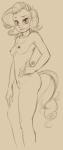 anthro anthrofied areola biped breasts female female_anthro grin hair hand_on_hip looking_at_viewer nipples nude nude_anthro nude_female open_mouth open_smile pose short_hair side_view small_breasts smile smiling_at_viewer solo standing teeth text designjh friendship_is_magic hasbro my_little_pony rarity_(mlp) equid equine horse mammal 2016 brown_theme colored_line_art digital_drawing_(artwork) digital_media_(artwork) english_text handwritten_text hi_res line_art monochrome portrait signature sketch three-quarter_portrait warm_colors