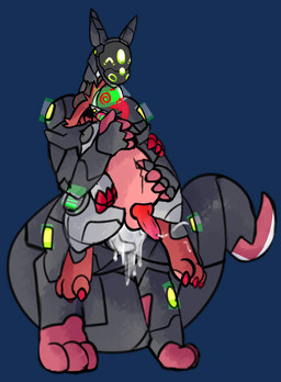 anal anal_penetration animal_genitalia animal_penis anthro bodily_fluids canine_genitalia canine_penis cum cum_inflation cum_inside duo excessive_cum excessive_genital_fluids genital_fluids genitals inflation knot knotted_penis machine male male/male male_penetrated male_penetrating male_penetrating_male overweight penetration penis sex size_difference tail taiden2 android protogen robot synth_(vader-san) absurd_res alpha_channel hi_res