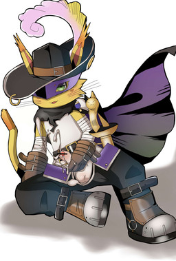 anthro balls belt bodily_fluids boots cape clothing cum erection footwear foreskin fur genital_fluids genitals gloves green_eyes handwear hat hat_feather headgear headwear loose_feather male mask masturbation orgasm penis shoes solo yellow_body yellow_fur zizizidd bandai_namco digimon digimon_(species) felid feline mammal nyabootmon absurd_res hi_res