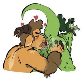 anal anthro anthro_on_anthro armpit_hair backsack balls beard blush blush_lines body_hair brown_body brown_fur butt butt_hair curly_hair curved_horn duo eyes_closed facial_hair fur genitals green_body green_hair hair hairy horn leg_hair male male/male male_anthro male_rimming male_rimming_male mustache nude nude_anthro nude_male open_mouth open_smile oral perineum raised_tail rimming rimming_male sex simple_background smile tail three-quarter_view wide_eyed mocheccino moche_(mocheccino) stel_(stellizard) bovid caprine lizard mammal reptile scalie sheep hi_res