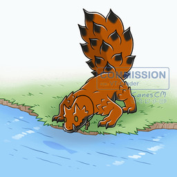 >_< ambiguous_gender angry belly black_belly brown_eyes eyes_closed fail feral grass_field horn hunting jewelry orange_body orange_scales pendant river riverbank scales simple_background solo spiked_tail spikes spikes_(anatomy) surprised tail text tusks white_background canes-cm capcom monster_hunter ambient_fish ambient_sealife fanged_wyvern tobi-kadachi viper_tobi-kadachi 1:1 animated animated_gif commissioner_name short_playtime