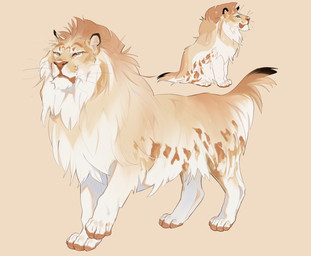 ambiguous_feral ambiguous_gender cheek_tuft chest_tuft facial_tuft feral fur green_eyes head_tuft mouth_closed narrowed_eyes neck_tuft pawpads red_nose red_pawpads side_view simple_background solo tan_background tan_body tan_fur tuft whiskers white_body white_fur justkiddinb felid mammal hi_res