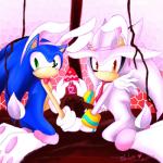 blush bow_(feature) bow_tie clothing duo easter_egg footwear gloves green_eyes handwear holidays male necktie yellow_eyes shilumi easter sega sonic_the_hedgehog_(series) silver_the_hedgehog sonic_the_hedgehog eulipotyphlan hedgehog mammal 1:1 2011