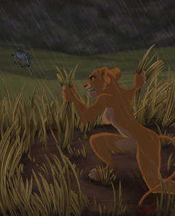 anthro anthrofied breasts duo featureless_breasts female grass nude outside plant raining solo_focus phantasselart disney the_lion_king kiara_(the_lion_king) equid equine felid lion mammal pantherine zebra hi_res