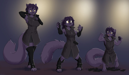 3_fingers 5_fingers annoyed anthro base_one_layout basic_sequence black_nose breasts breasts_shrinking digitigrade electronics female fingers fur hair holding_object holding_phone linear_sequence looking_down one_row_layout open_mouth pawpads phone purple_body purple_fur semi-anthro shrinking simple_background size_transformation smile solo surprised three_frame_image three_frame_sequence transformation transformation_sequence yellow_eyes halcy0n lain_(purestorm) domestic_cat felid feline felis mammal 2020 hi_res sequence
