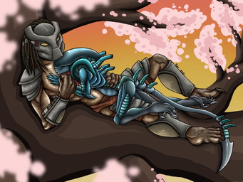 armor_plates blade cherry_blossom cuddling dreadlocks duo female flower glistening glistening_body hair hand_on_chest hand_on_hand in_tree love lying_on_another male male/female plant plantsasha_demogorgon pregnant prunus_(flower) sleeping slightly_chubby smile sunset tail tail_blade tree weapon_tail sasha_demogorgon thejumpingspider alien_(franchise) alien_vs._predator_(franchise) predator_(franchise) fan_character kozark_(thejumpingspider) maribelle_(thejumpingspider) alien alien_humanoid humanoid xenomorph yautja