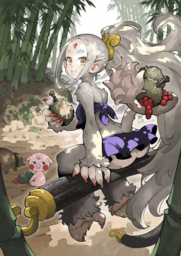 accessory anthro bamboo bamboo_forest brown_eyes butt colored_nails duo eating eating_food eyebrows female food forest fruit fur gourd grey_body grey_fur hair hair_accessory hairband long_hair male nails plant ponytail prehensile_tail red_nails staff tail thick_eyebrows tree unknown_artist journey_to_the_west sun_wukong zhu_bajie animal_humanoid domestic_pig humanoid mammal mammal_humanoid monkey_humanoid primate primate_humanoid suid suine sus_(pig) hi_res