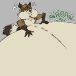 belly belly_inflation big_belly cheek_bulge feral fur groan hand_on_belly huge_belly hyper hyper_belly hyper_inflation inflation looking_worried male nervous_sweat puffed_cheeks solo sound_effects tail eggo21 dreamworks over_the_hedge rj_(over_the_hedge) mammal procyonid raccoon 1:1 2021 hi_res