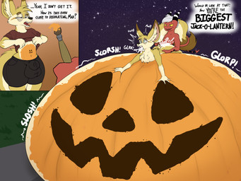 anthro belly belly_expansion belly_inflation belly_on_ground big_belly bodily_fluids bodypaint bulge cum cum_ballooning cum_from_mouth cum_in_ass cum_in_mouth cum_inflation cum_inside cum_through detailed_bulge drawing_on_body duo ejaculation excessive_cum excessive_genital_fluids expansion femboy genital_fluids genital_outline huge_belly hyper hyper_belly hyper_cum hyper_inflation immobile inflation lying lying_on_ground lying_on_self male male/male on_front on_ground penetration questionable_consent sex sheath_bulge sheath_outline text fangy_boyo daniel_fang max_(itsjust_max) canid canine fennec_fox fox humanoid imp mammal true_fox 4:3 english_text hi_res