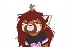 2019 ailurid anthro clothed clothing digital_media_(artwork) duo dvixie female hair hi_res mammal mouse murid murine red_hair red_panda rodent simple_background