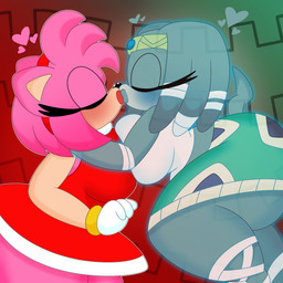 accessory anthro big_breasts big_butt blush bottomwear breast_squish breasts breasts_frottage butt clothed clothing crop_top crown curvy_figure dreadlocks dress duo eyelashes eyes_closed female female/female floating fur furgonomics hair headband headgear heart_symbol hourglass_figure huge_breasts huge_butt kiss_on_lips kissing lips midriff multicolored_body multicolored_fur pink_body pink_fur pink_hair shirt short_hair simple_background skirt squish standing tail tail_through_skirt tan_body tan_fur thick_thighs tiara toony topwear two_tone_body two_tone_fur voluptuous wide_hips 3barts sega sonic_adventure sonic_the_hedgehog_(series) amy_rose tikal_the_echidna echidna eulipotyphlan ghost hedgehog mammal monotreme spirit 1:1 2021 absurd_res digital_media_(artwork) hi_res