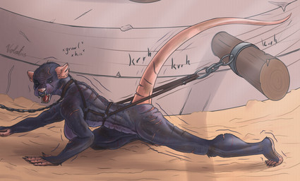 anthro big_breasts breasts chain collar facial_piercing female harness looking_at_viewer nose_piercing nose_ring nude open_mouth piercing ring_piercing scar solo sound_effects tail torture whip_mark volatus mammal mouse murid murine rodent hi_res signature story story_in_description