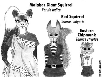 anthro asian_clothing belt belt_buckle big_breasts bindi bodily_fluids bottomwear breasts buckle cheek_bulge choker clothed clothing countershade_face countershade_fur countershade_tail countershade_torso countershading dipstick_tail dress ear_piercing ear_ring ear_tuft east_asian_clothing eyebrows eyelashes fluffy fluffy_tail fur indian_clothing inner_ear_fluff japanese_clothing japanese_school_uniform jewelry markings necklace necktie piercing ring_piercing school_uniform skirt sweat sweatdrop tail tail_markings thick_eyebrows tuft uniform white_body white_fur white_tail_tip wide_hips efradraws chipmunk eastern_chipmunk eurasian_red_squirrel giant_squirrel ground_squirrel indian_giant_squirrel mammal rodent sciurid tree_squirrel absurd_res hi_res