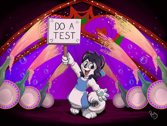 4_fingers 4_toes accessory alcohol anthro barefoot beverage biped black_ears black_hair black_nose blue_body blue_claws blue_clothing blue_dress blue_eyes blue_fur blue_hair_bow blue_pawpads bow_(feature) bow_accessory bow_ribbon breasts bubble celebration champagne cheek_tuft claws clothed clothing cork_popping cosplay costume countershade_face countershading dress facial_tuft feet female finger_claws fingers foam fully_clothed fur glistening glistening_eyes grey_body grey_fur hair hair_accessory hair_bow hair_ribbon holding_object holding_sign looking_at_viewer markings multicolored_body multicolored_clothing multicolored_dress multicolored_fur on_one_leg open_mouth open_smile pawpads pink_inner_ear plantigrade plate ribbons sign smile solo spots spotted_body spotted_fur spread_arms stage standing text toe_claws toeless_(marking) toes tongue tuft two_tone_clothing two_tone_dress white_body white_clothing white_dress white_fur pandapaco beauty_and_the_beast belle_(beauty_and_the_beast) daisy_(jokevanspronsen) felid mammal pantherine snow_leopard 2021 digital_media_(artwork) english_text signature