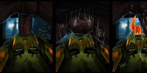 after_oral after_orgasm backsack balls before_and_after bodily_fluids cum cum_on_face cum_on_penis cum_string dark_body dark_skin deep_throat duo eyes_closed female genital_fluids genitals green_body green_skin horn humanoid_genitalia humanoid_penis irrumatio long_tongue male male/female narrowed_eyes not_furry oral oral_penetration orange_eyes orange_tongue penetration penile penis penis_in_mouth pointy_ears saliva saliva_on_penis saliva_string sex smile teeth tongue tongue_out vein veiny_penis nyuunzi natyss chymlaxi human humanoid mammal 2026 digital_drawing_(artwork) digital_media_(artwork) hi_res widescreen