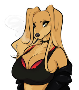 adolescent aged_down anthro big_breasts breasts brown_body brown_fur cigarette cleavage clothed clothing female fur huge_breasts jacket mature_female simple_background smoking solo topwear white_background yellow_eyes young cherrikissu mabel_(cherrikissu) canid canine canis domestic_dog hunting_dog mammal saluki sighthound
