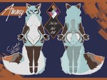 anthro big_tail biped blue_body blue_fur blue_hair breasts cheek_markings cheek_tuft eyelashes facial_markings facial_tuft featureless_breasts featureless_crotch feet female female_anthro fluffy fluffy_tail fluffy_thighs fur fur_markings hair head_markings hindpaw inner_ear_fluff long_hair long_tail looking_away markings medium_breasts midriff multicolored_body multicolored_ears multicolored_fur multicolored_tail navel pawpads paws pointy_ears prick_ears purple_eyes simple_background solo striped_body striped_fur stripes tail thick_eyelashes thick_thighs transparent_background tuft white_body white_fur wide_hipped_female wide_hips cynically_wolf ammy_(cynically_wolf) canid canine canis mammal wolf 4:3 absurd_res alpha_channel hi_res model_sheet