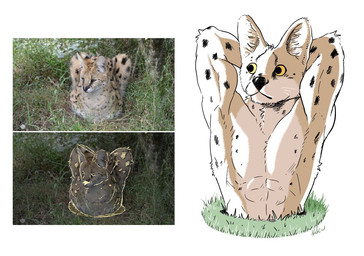 abs anthro anthrofied biceps comparison feral flexing grass hands_behind_head hole_(pit) male muscular muscular_anthro muscular_male pecs photo plant raised_arm simple_background solo stuck white_background keke_(artist) felid feline mammal serval 2021 digital_media_(artwork) photography_(artwork)