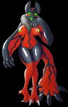 anthro anthrofied breasts female genitals nipples pokemorph pussy solo salemcat nintendo pokemon generation_6_pokemon legendary_pokemon pokemon_(species) yveltal absurd_res alpha_channel hi_res