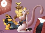 4:3 abra alpha_abra alpha_lucario anthro artomis big_breasts bodily_fluids breasts clothing cowgirl_position cum cum_in_pussy cum_in_uterus cum_inside cunnilingus eyes_closed eyewear feet female female/female female_penetrated from_front_position generation_1_pokemon generation_4_pokemon genital_fluids genitals glasses group group_sex hi_res impregnation internal internal_vaginal legendary_pokemon levitation lucario male male/female male_penetrating male_penetrating_female martial_arts_style_mewtwo mewtwo nintendo nipples on_bottom on_top oral pawpads paws pearl123_art penetration penile penile_penetration penis_in_pussy pokemon pokemon_(species) pokemon_unite pussy sex simple_background smile soles threesome toes translucent translucent_body trio uterus vaginal vaginal_penetration