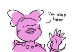 accessory anthro bow_(feature) bow_accessory bow_ribbon clothing dialogue dot_eyes female hair_accessory hair_bow hair_ribbon humor jewelry ribbons simple_background simple_eyes solo conditional_dnp poppin mario_bros nintendo koopaling wendy_o._koopa koopa reptile scalie sketch
