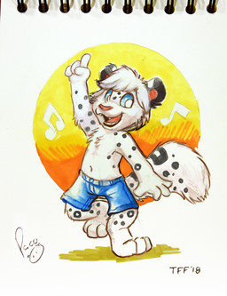 anthro blue_bottomwear blue_clothing blue_eyes blue_shorts bottomwear clothed clothing front_view fur hair logo male markings open_mouth open_smile pupils short_hair shorts smile solo spots spotted_arms spotted_legs spotted_markings spotted_tail tail tail_markings topless white_body white_fur white_hair yellow_pupils young young_anthro young_male pandapaco felid mammal pantherine snow_leopard 2018 artist_logo dated full-length_portrait portrait signature