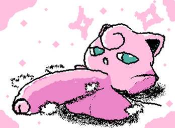 balls big_balls big_penis erection foreskin genitals green_eyes huge_balls huge_penis hyper hyper_balls hyper_genitalia hyper_penis male not_furry open_mouth partially_retracted_foreskin penis pink_body sitting solo pincoosh nintendo pokemon generation_1_pokemon jigglypuff pokemon_(species) 2026 animated digital_media_(artwork)