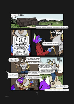 anthro barefoot big_breasts bodily_fluids breast_smother breast_squish breasts chest_tuft cleavage clothed clothing crop_top dialogue duo exclamation_point farm feet female greeting hip_sway hug huge_breasts male male/female midriff paws pitchfork prosthetic prosthetic_limb shirt size_difference smothering speech_bubble squish sweat sweatdrop text tools topwear tuft working redmok icarus_skyhawk lauren_(leonzawolf) border_collie canid canine canis collie domestic_dog herding_dog mammal pastoral_dog sheepdog absurd_res comic english_text hi_res