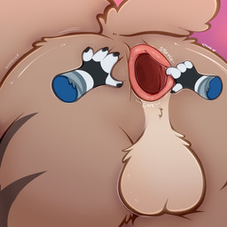 anthro anus anus_focus backsack balls big_butt butt butt_focus butt_grab gaping gaping_anus genitals hand_on_butt male nude presenting presenting_hindquarters rear_view solo sound_effects spread_anus spread_butt spreading stretched_anus tail thick_thighs wide_hips makar-ro domestic_cat felid feline felis mammal 1:1 hi_res