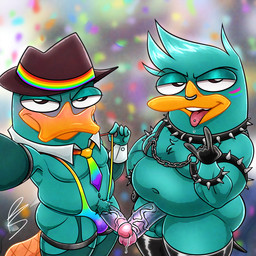 anthro duo lgbt_pride male male/male pride_colors platislut rocky_rakoon disney lgbt_pride_month phineas_and_ferb perry_the_platypus pj_(platislut) mammal monotreme platypus 1:1 hi_res father_(lore) father_and_child_(lore) father_and_son_(lore) incest_(lore) parent_(lore) parent_and_child_(lore) parent_and_son_(lore) son_(lore)