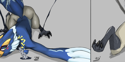 animal_genitalia animal_penis anthro anus ass_up beak blue_body blue_feathers bound butt cetacean_genitalia cetacean_penis chain chained chained_to_floor claws cutaway digitigrade erection feathers genitals green_eyes male penis penis_backwards rear_view scuted_legs scutes solo tail tail_feathers tan_body tan_feathers tapering_penis toe_claws ulithefurry breath_of_the_wild nintendo the_legend_of_zelda revali avian rito absurd_res hi_res
