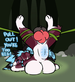 abdominal_bulge anthro anus balls bdsm begging begging_for_mercy begging_to_stop big_breasts big_penis bodily_fluids bondage bound breasts butt crying cum cum_inside dialogue dominant duo ejaculation erection extreme_size_difference female female_penetrated female_raped forced forced_orgasm forest forest_background forest_sex fur fur_markings gang_rape gangbang genital_fluids genitals group group_sex hair huge_breasts huge_penis knot knotted_penis larger_dom larger_male leg_markings legs_tied male male/female male_penetrating male_penetrating_female markings multi_nipple nature nature_background nipples nude orgasm outside penetration penile penis plant presenting presenting_anus presenting_hindquarters presenting_vulva rape restraints scared sex size_difference smaller_female speech_bubble spread_legs spreading stretched_vagina submissive tail tears text tree vaginal vaginal_penetration vines vulva white_body toastlotl mythology canid canine canis domestic_dog mammal mythological_canine mythological_creature werecanid werecanine werecreature werewolf wolf comic digital_media_(artwork) english_text hi_res