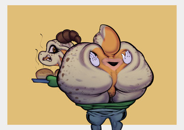 anthro anus balls big_butt bottomwear bottomwear_down bread butt clothed clothing food genitals horn huge_butt male pants pants_down partially_clothed rear_view short_tail shortstack simple_background solo spread_butt spreading tail thick_thighs lugen_kobold tiramisu_(lugen_kobold) kobold scalie hi_res