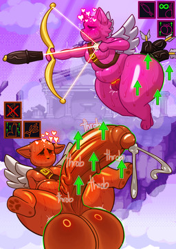 anal anal_penetration anthro arrow_(weapon) ball_growth balls belly big_balls big_butt big_penis blush bodily_fluids bow_(weapon) butt chastity_cage chastity_device cum dildo dildo_arrow dildo_in_ass dildo_insertion double_penetration duo ejaculation expansion expantion foreskin gameplay_mechanics genital_expansion genital_fluids genital_growth genitals growth heart_symbol huge_balls huge_hips huge_penis huge_thighs hyper hyper_balls hyper_genitalia hyper_hips hyper_penis hyper_thighs male male/male mind_break object_in_ass paws penetration penis penis_expansion penis_growth permanent_chastity_device ranged_weapon sex_toy sex_toy_in_ass sex_toy_insertion small_penis sweat thick_thighs vein veiny_dildo weapon wide_hips wings crilix nitrome twin_shot felid feline mammal absurd_res hi_res