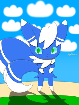 2_tails blue_body blue_fur cloud cloudy_sky ear_markings feral fur glistening glistening_eyes looking_at_viewer male markings multi_tail simple_background sky standing tail cyrildraws nintendo pokemon generation_6_pokemon meowstic meowstic_(male) pokemon_(species) 2024 3:4 digital_media_(artwork) hi_res shaded signature