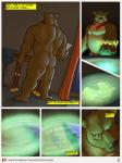 3:4 anthro back_muscles bear butt comic devon_(misterstallion) dialogue english_text hi_res magic magic_user male mammal misterstallion monochrome musclegut muscular muscular_anthro muscular_male nipples nude overweight overweight_anthro overweight_male patreon patreon_logo pubes reflection slightly_chubby solo standing text url