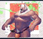 abs anthro balls biceps disembodied_hand duo fur genitals hair male muscular muscular_male pecs penis scar solo_focus tan_body tan_fur white_hair 1393_noam no-zp lifewonders tokyo_afterschool_summoners marchosias_(tas) canid canine canis demon mammal wolf hi_res letterbox