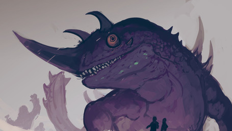 ambiguous_gender arctic feral group horn male nasal_horn purple_body purple_scales quadruped scales sharp_teeth silhouette size_difference snow solo spikes spikes_(anatomy) sprawling_gait teeth steel_neck_(artist) gamera_(series) barugon chameleon human humanoid kaiju lizard mammal monster reptile scalie yeti 16:9 hi_res video_in_description widescreen